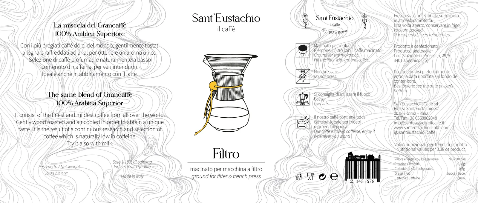 Sant'Eustachio etichetta tavola disegno 3